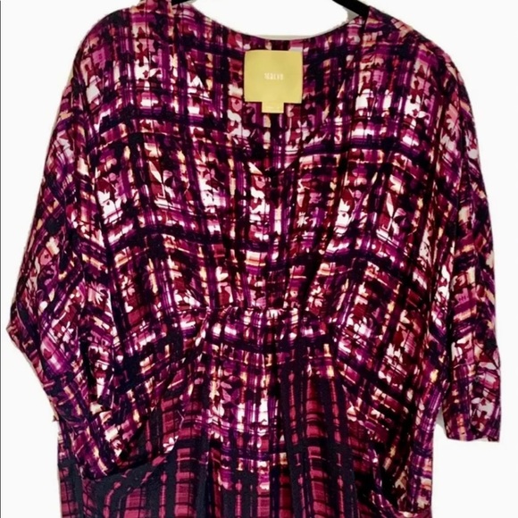 Anthropologie mauve kaftan petite small dress - Picture 1 of 13